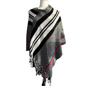 Ardene- Striped Poncho with fringe